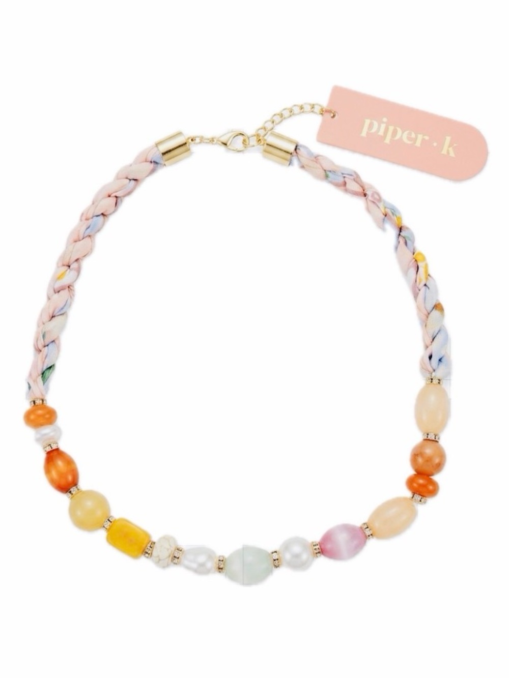 NWT ⚜️💖⚜️ Piper K Genuine Stones & Glass Pearls Multicolor Beaded Necklace